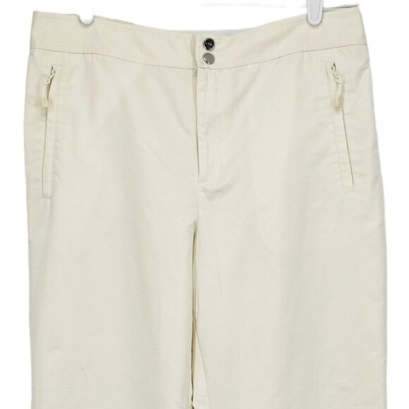 Ralph Lauren Active Women's Pants Size 12 Mesh Lined Relaxed Straight Leg Ivory - Picture 3 of 11
